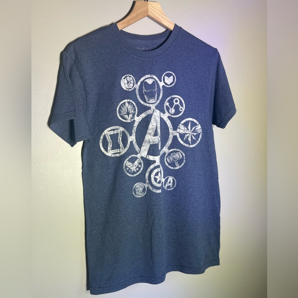 Marvel Avengers Endgame Blue Graphic Tee T-Shirt - Small